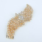 716032-201 Clear Crystal Gold Hair Comb